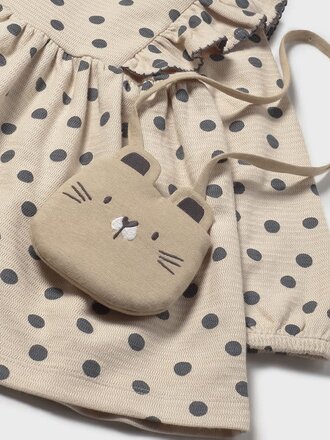 Mayoral 2920 Printed dress with bag 092 tapioca