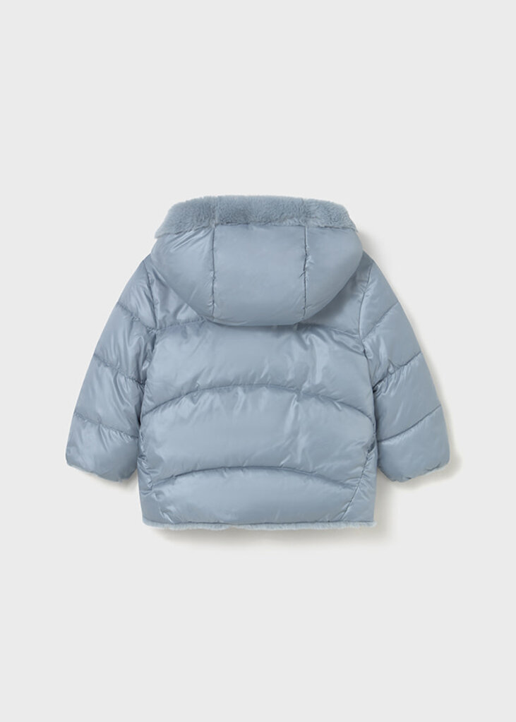 Mayoral 2435 Reversible faux fur jacket 079 blue bell