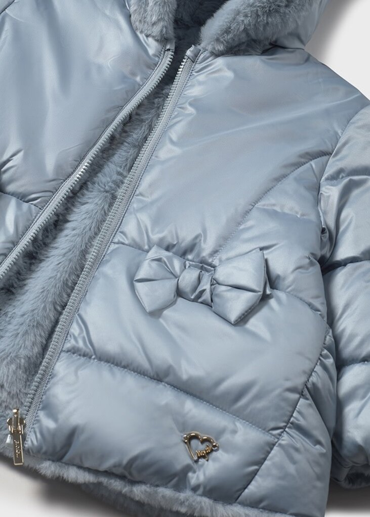 Mayoral 2435 Reversible faux fur jacket 079 blue bell
