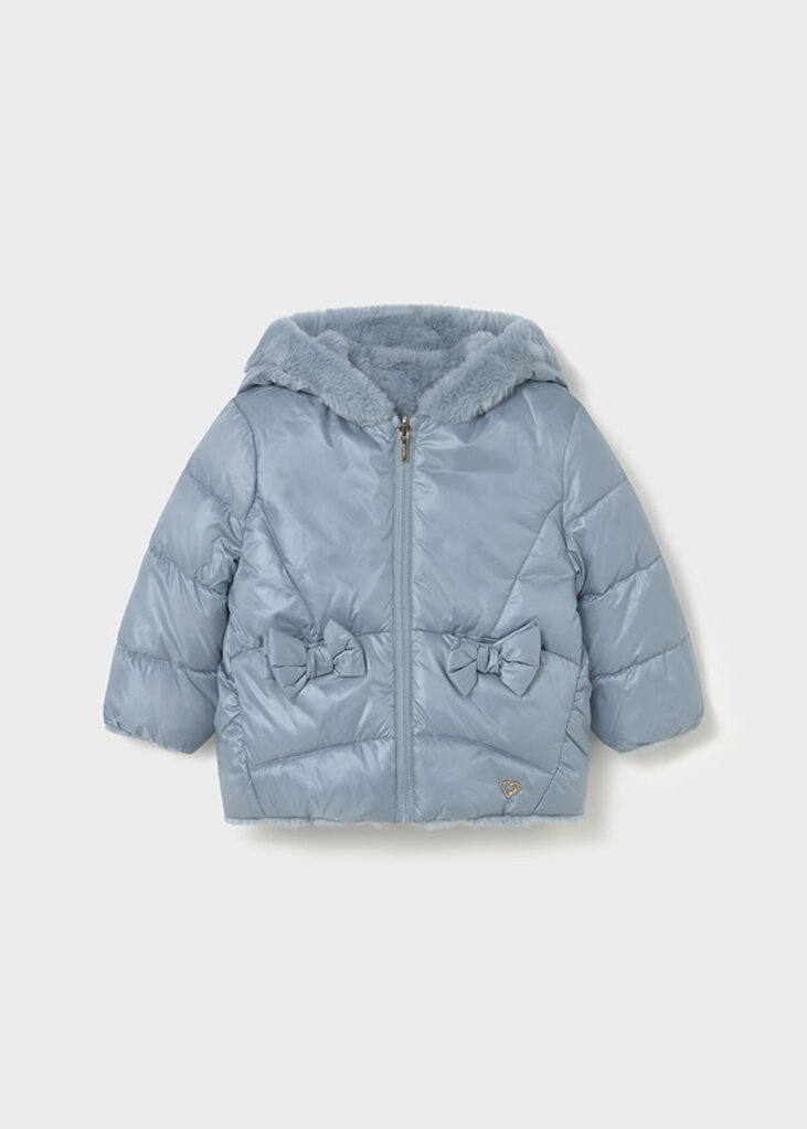Mayoral 2435 Reversible faux fur jacket 079 blue bell