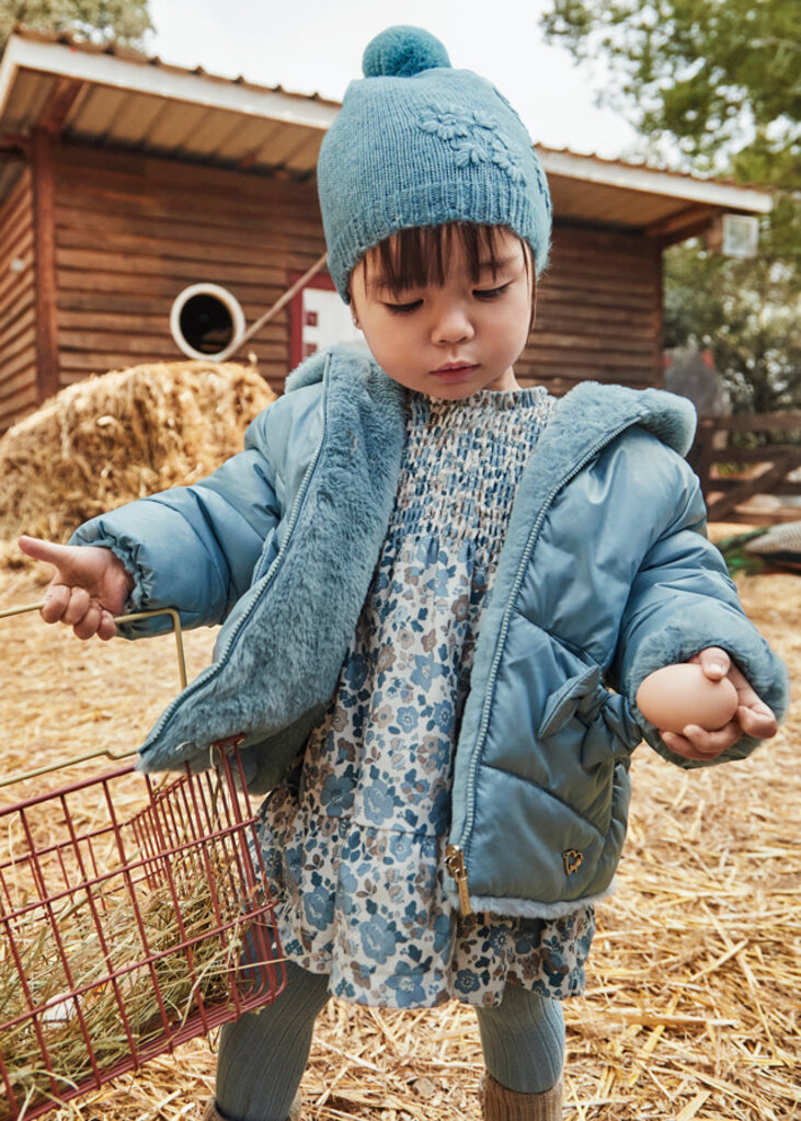 Mayoral 2435 Reversible faux fur jacket 079 blue bell