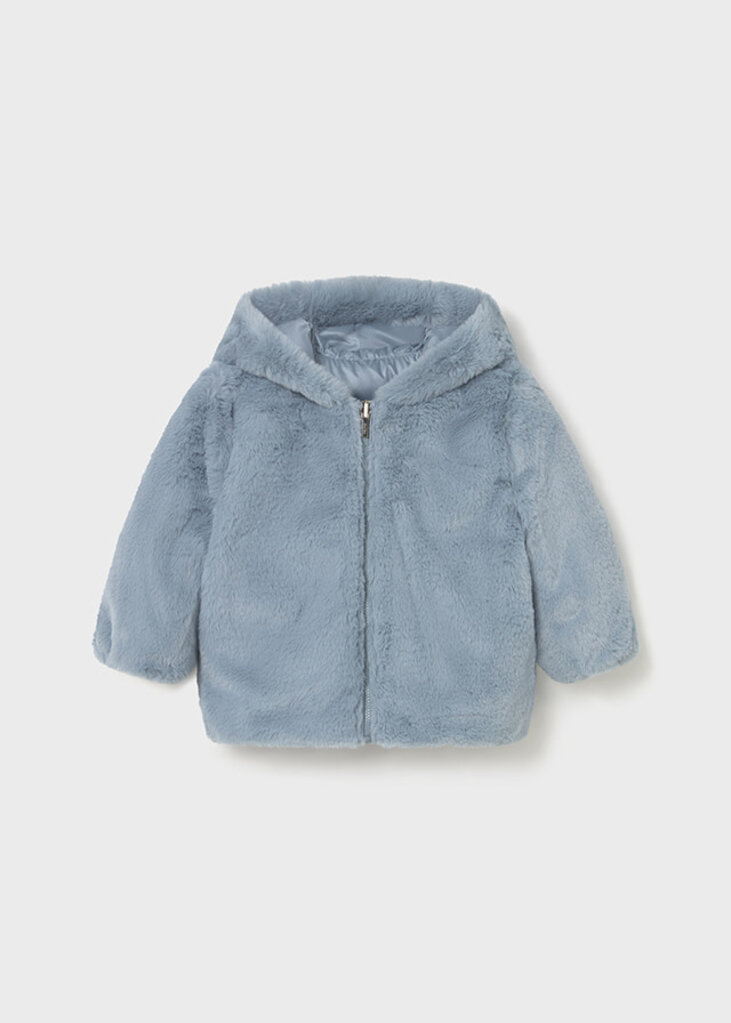 Mayoral 2435 Reversible faux fur jacket 079 blue bell
