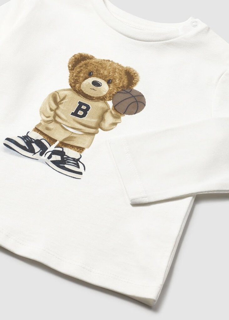 Mayoral 2058 L/s shirt bear 082 cream