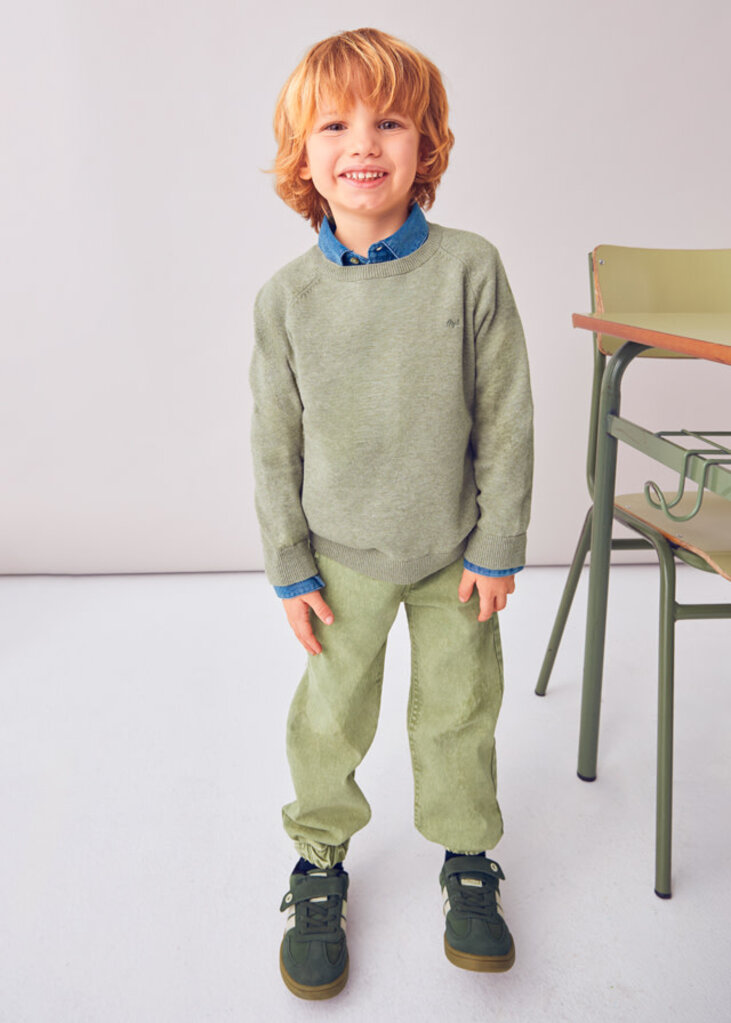 Mayoral 323 Basic cotton jumper w/round 010 pistaschio