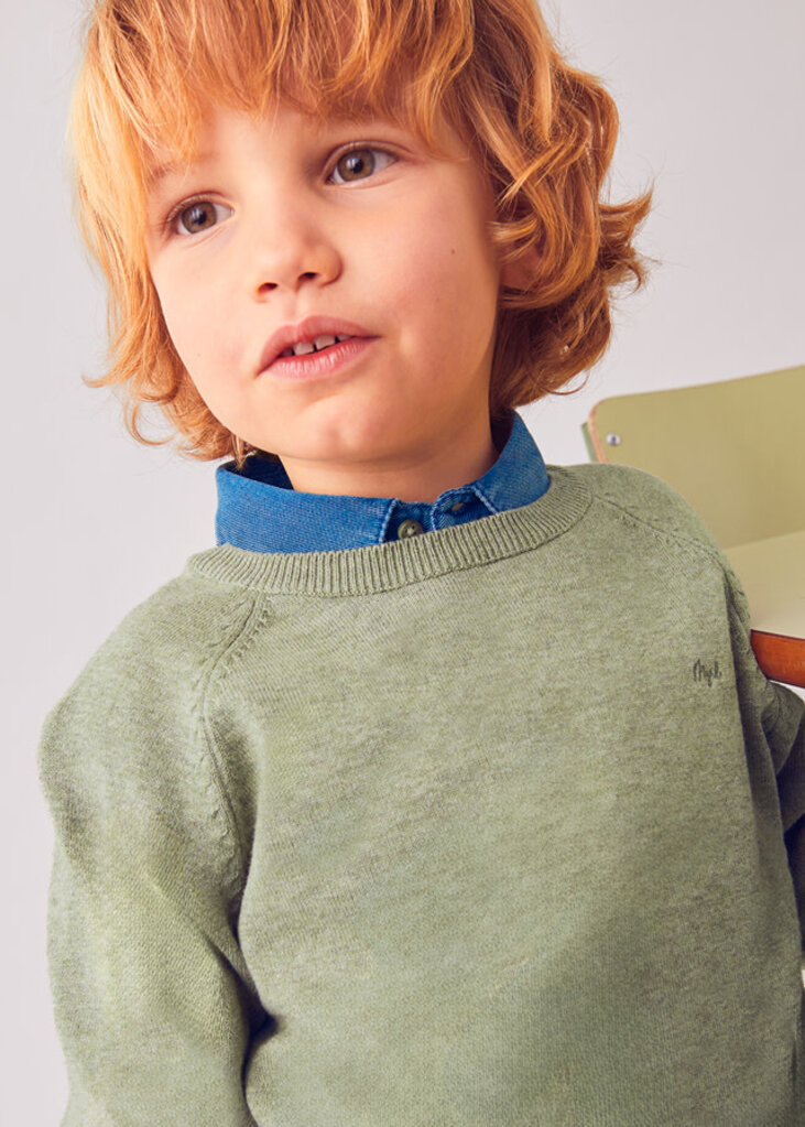 Mayoral 323 Basic cotton jumper w/round 010 pistaschio