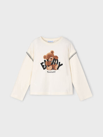 Mayoral 4012 L/s shirt bear 010 macchiato