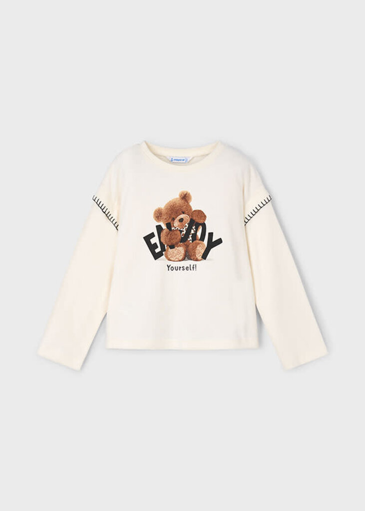 Mayoral 4012 L/s shirt bear 010 macchiato