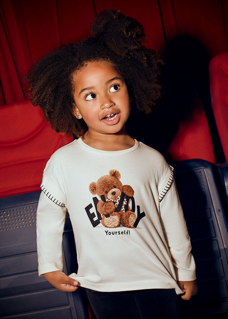 Mayoral 4012 L/s shirt bear 010 macchiato