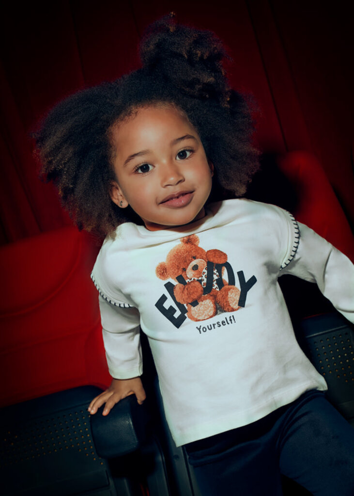 Mayoral 4012 L/s shirt bear 010 macchiato