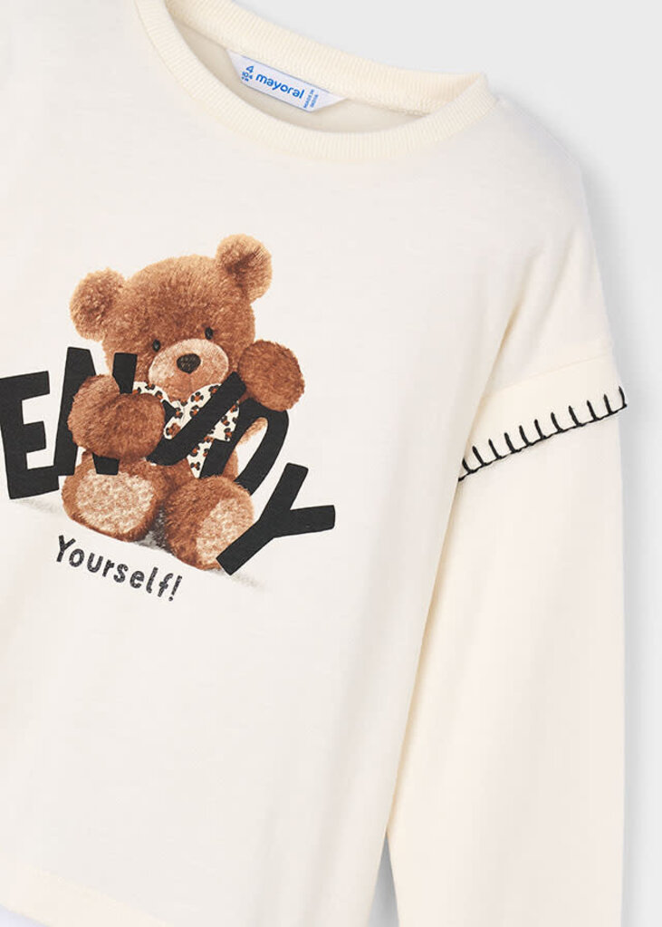 Mayoral 4012 L/s shirt bear 010 macchiato