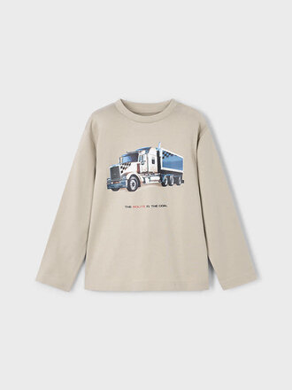 Mayoral 4085 L/s “truck” shirt 020 bark