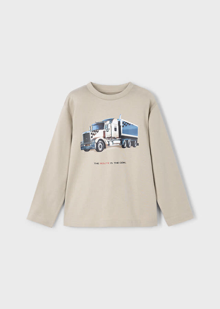Mayoral 4085 L/s “truck” shirt 020 bark
