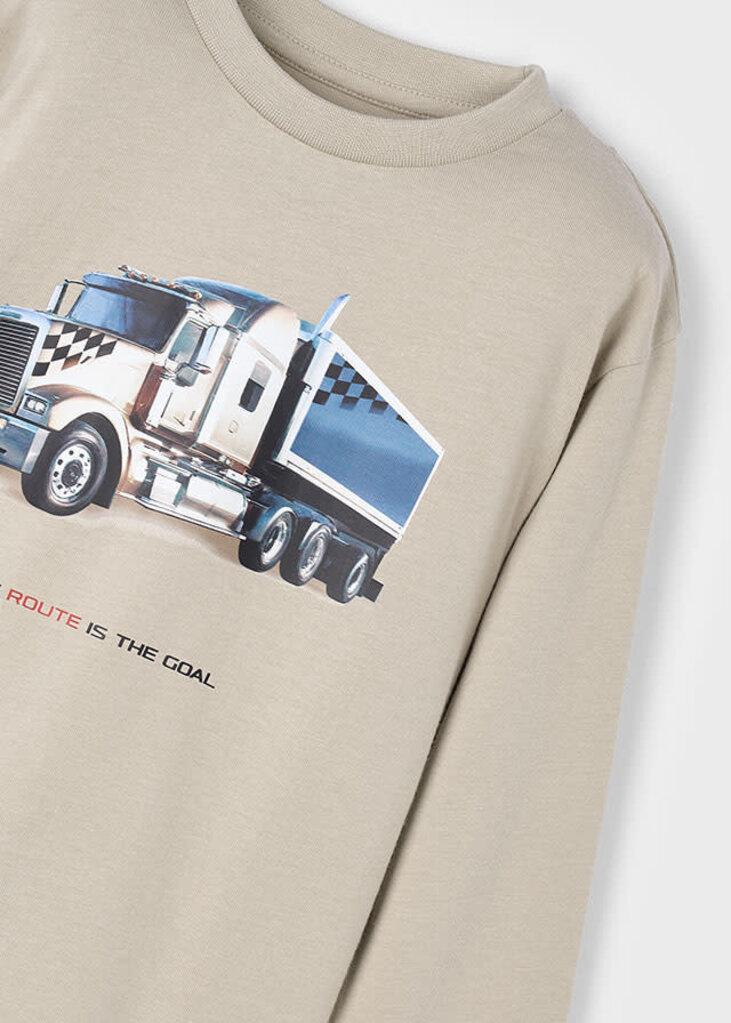 Mayoral 4085 L/s “truck” shirt 020 bark