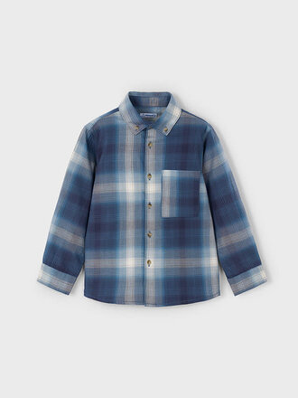 Mayoral 4127 L/s checked shirt 003 navy