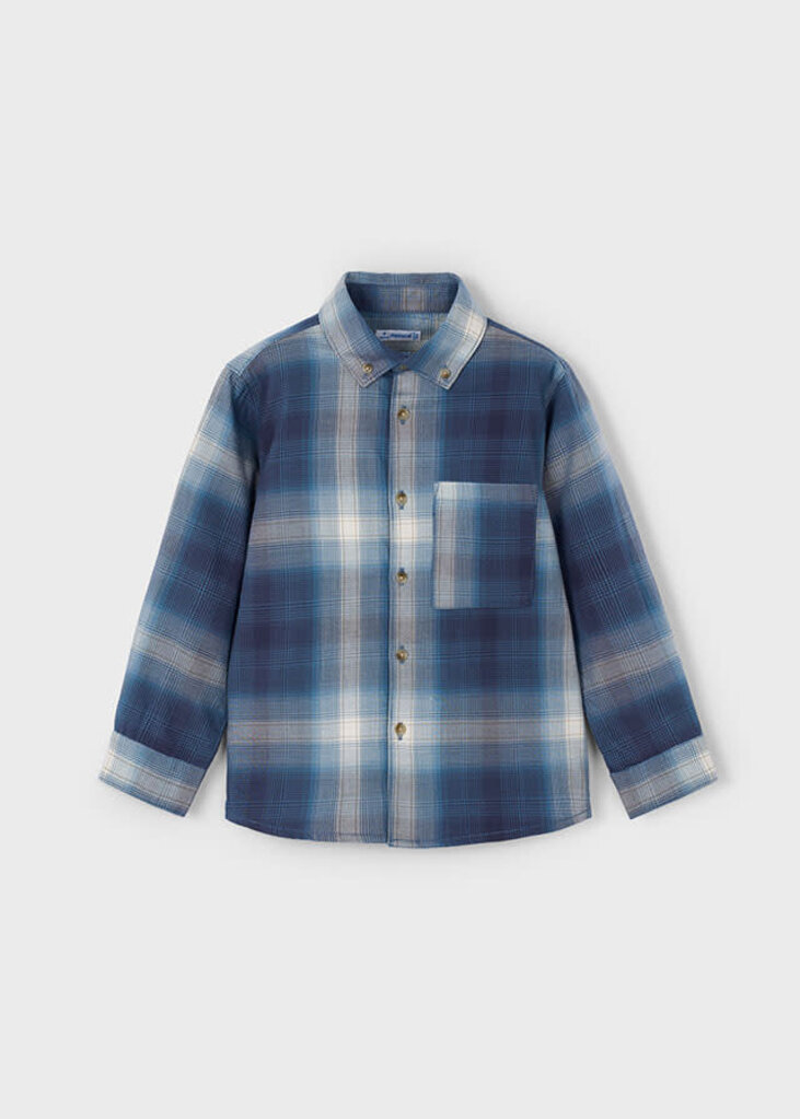 Mayoral 4127 L/s checked shirt 003 navy