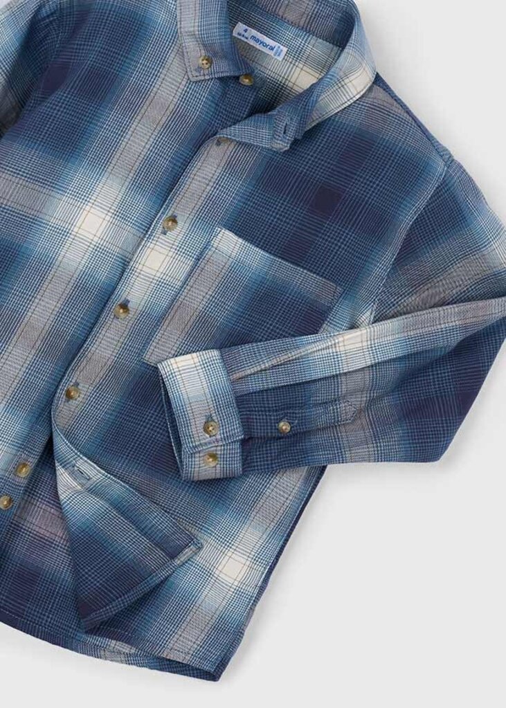 Mayoral 4127 L/s checked shirt 003 navy