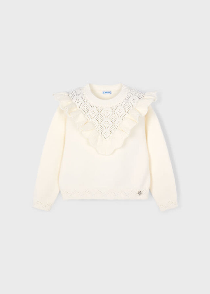 Mayoral 4304 Open knit sweater 056 macchiato
