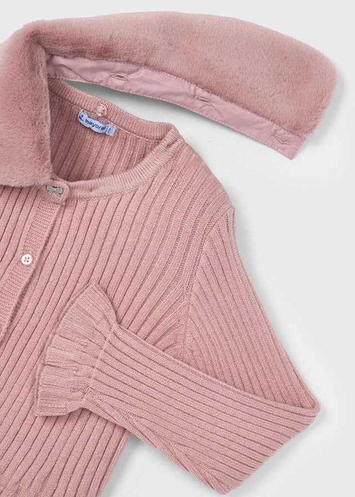 Mayoral 4311 Faux fur collar cardigan 016 makeup