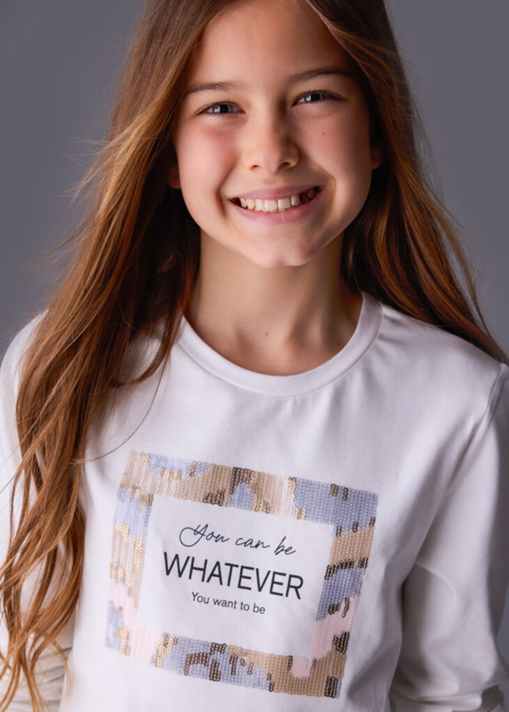 Mayoral 7018 L/s t-shirt 088 cream