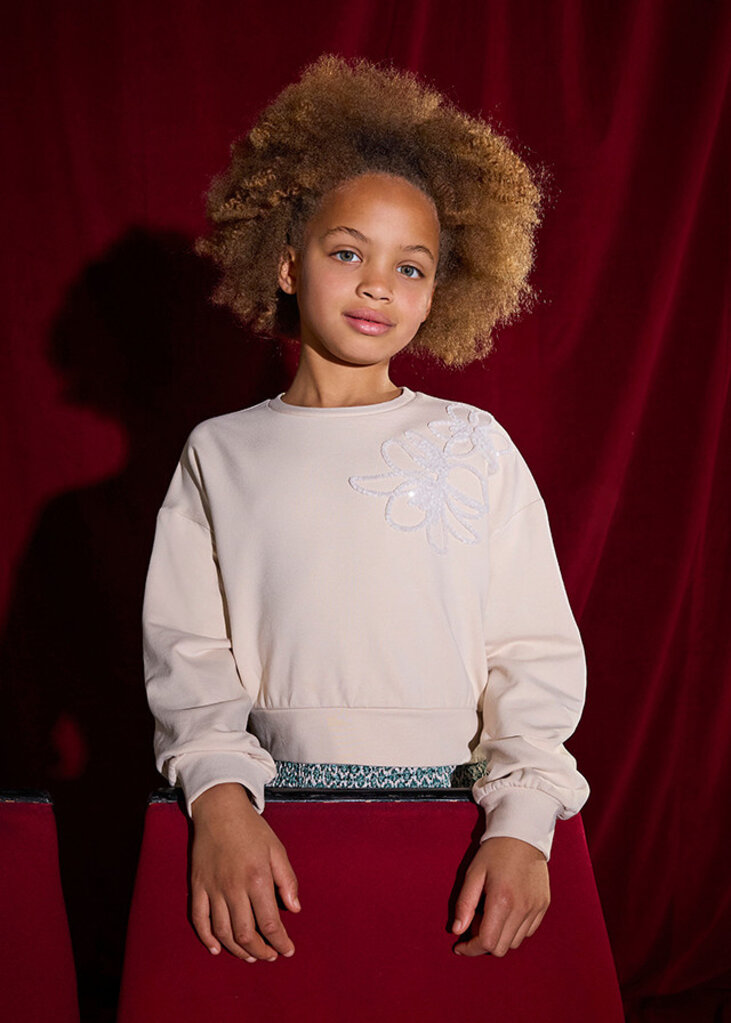 Mayoral 7421 Flower pullover 035 sand