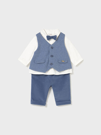 Mayoral 2581 Vest shirts pant set 003 blue
