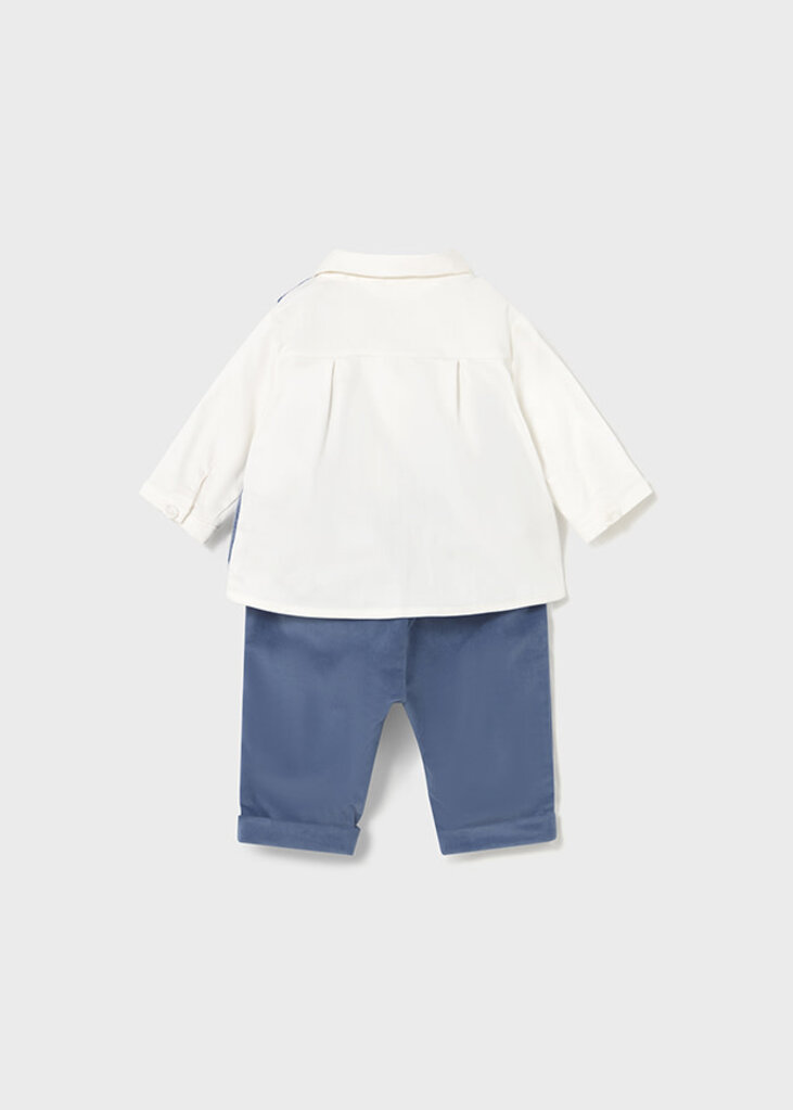 Mayoral 2581 Vest shirts pant set 003 blue