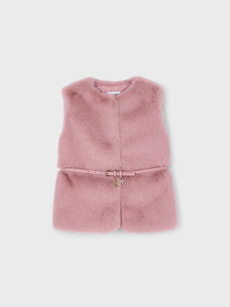 Mayoral 4315 Fur vest with belt 090 maquillaje