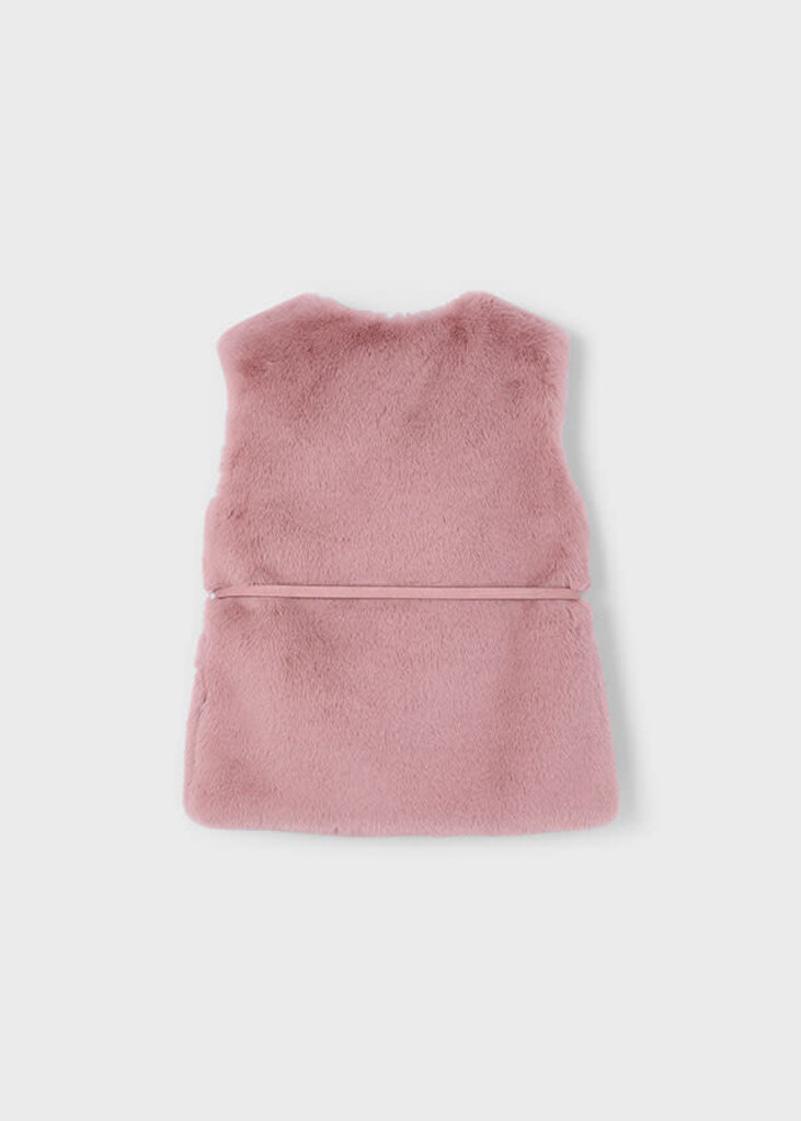 Mayoral 4315 Fur vest with belt 090 maquillaje