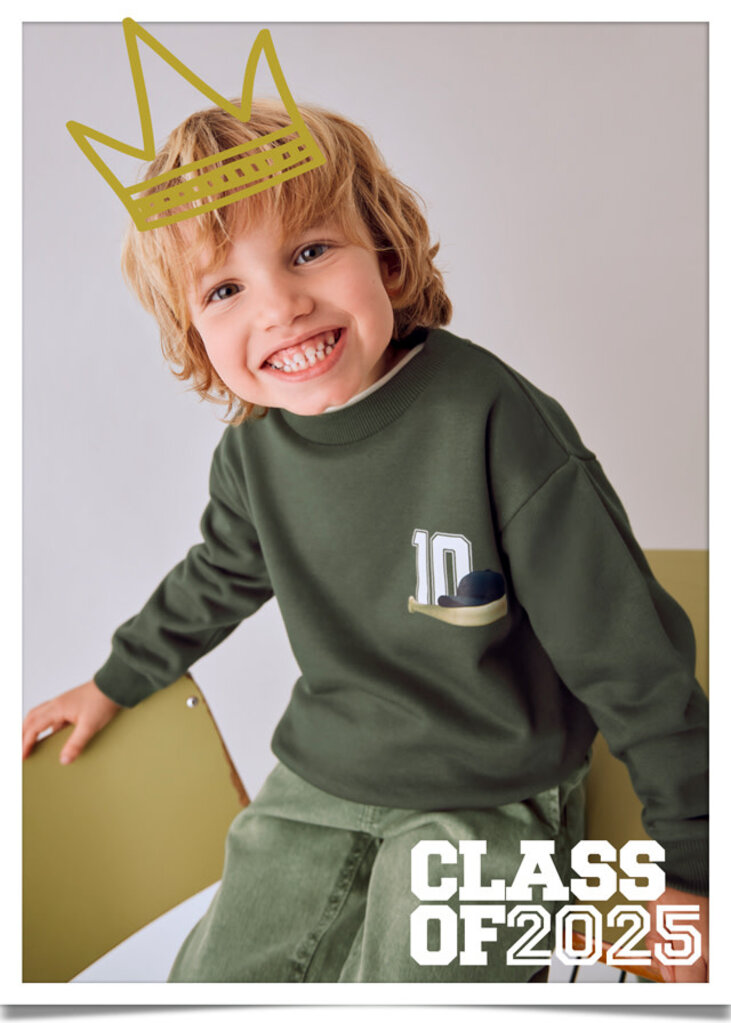 Mayoral 4401 Back print pullover 027 olive