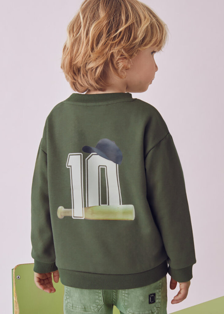 Mayoral 4401 Back print pullover 027 olive