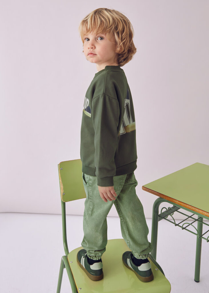 Mayoral 4401 Back print pullover 027 olive