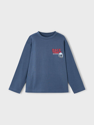 Mayoral 4084 L/s “race track” shirt 015 steel