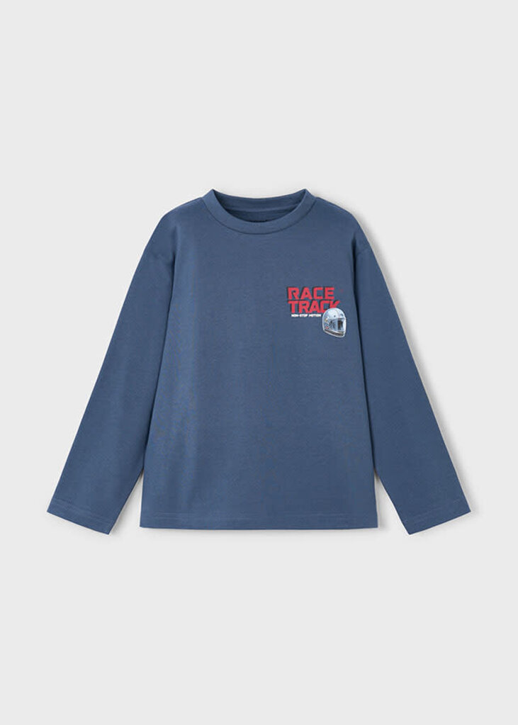 Mayoral 4084 L/s “race track” shirt 015 steel