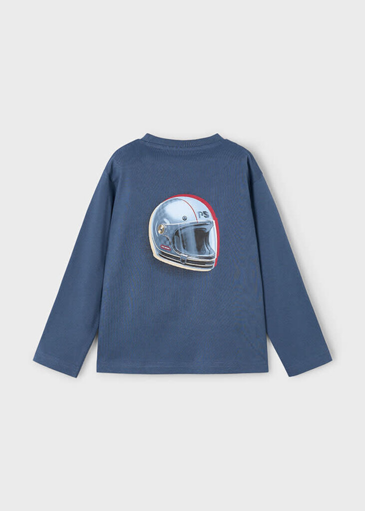 Mayoral 4084 L/s “race track” shirt 015 steel