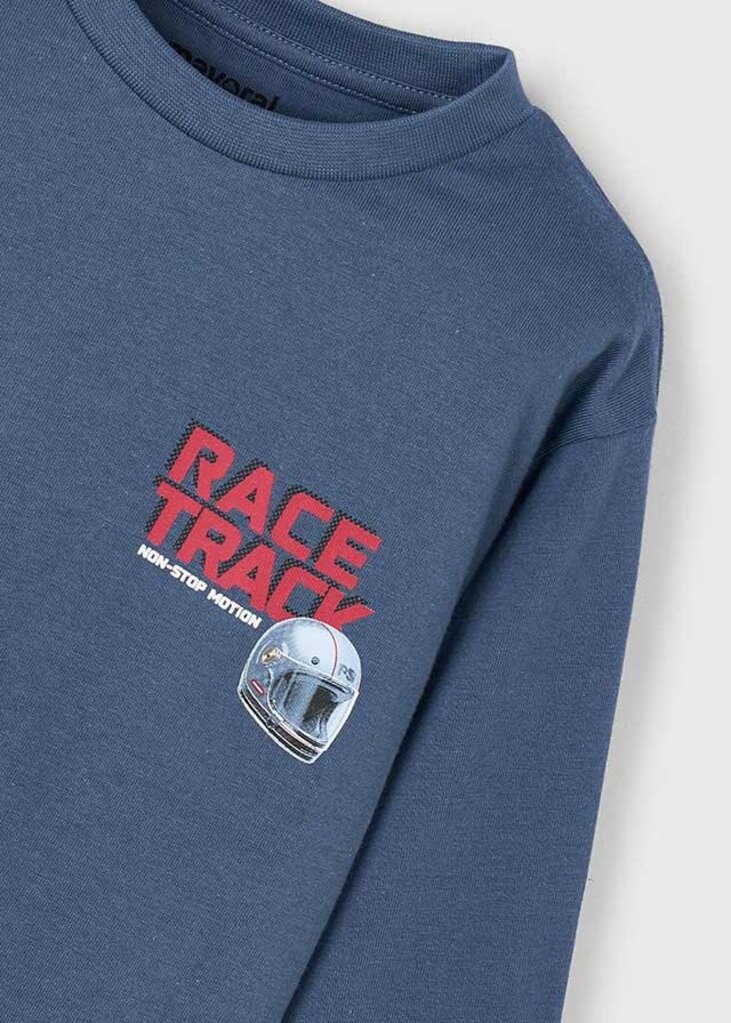 Mayoral 4084 L/s “race track” shirt 015 steel