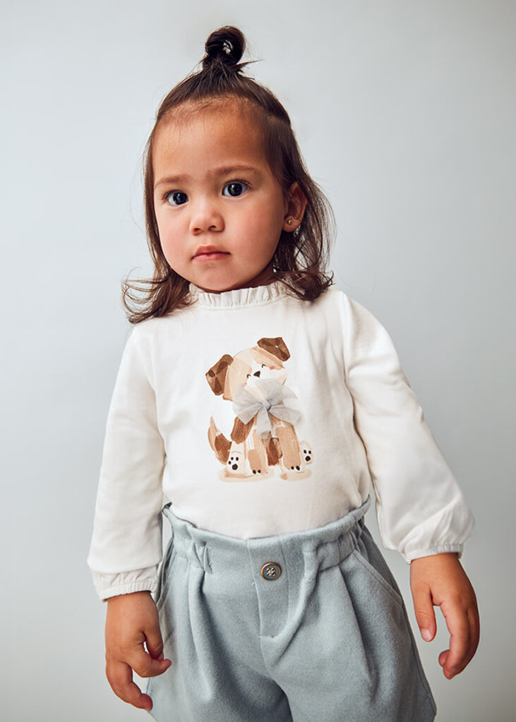 Mayoral 2075 L/s shirt dress 077 cream
