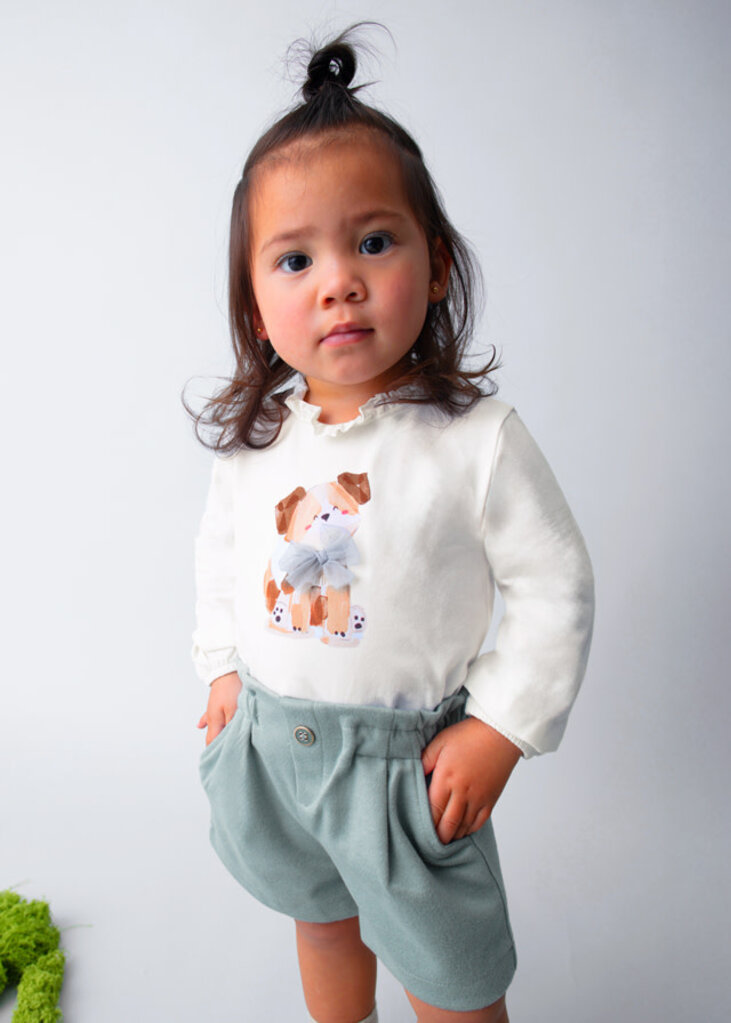 Mayoral 2075 L/s shirt dress 077 cream