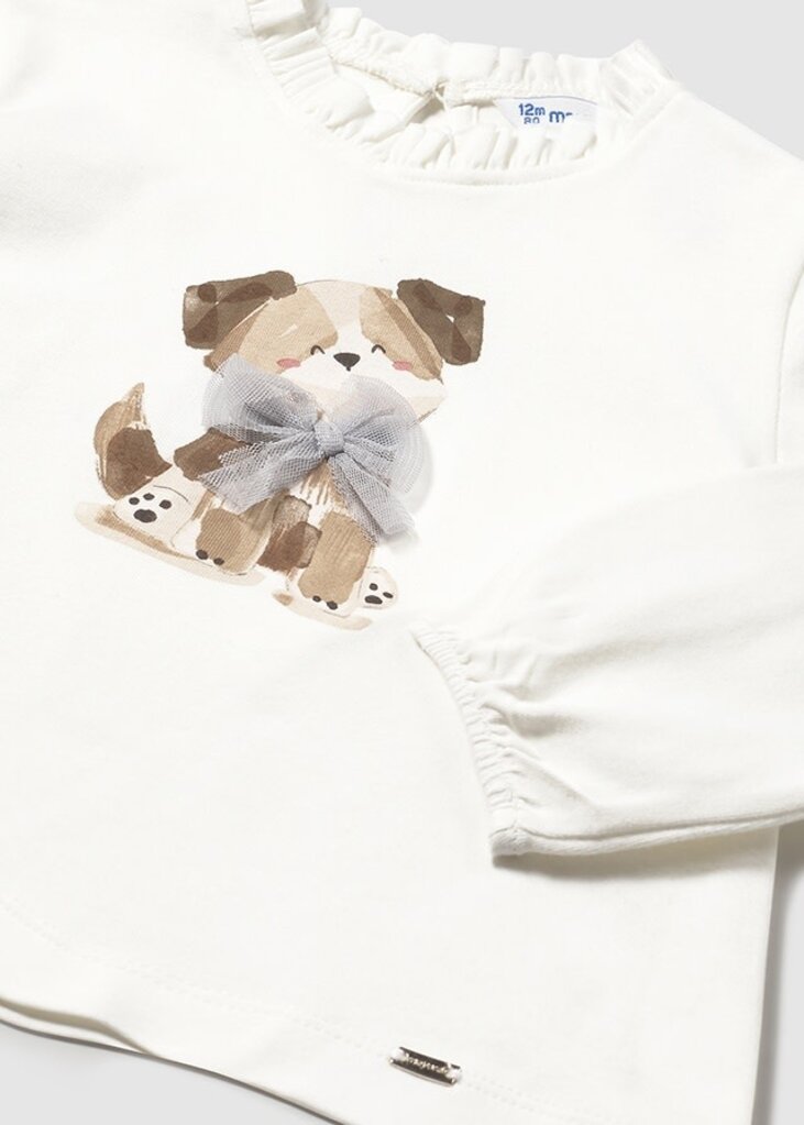 Mayoral 2075 L/s shirt dress 077 cream
