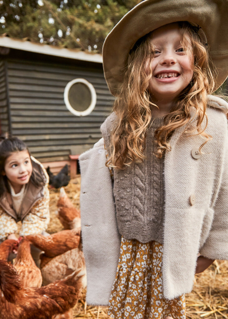 Mayoral 4438 Knitted fur coat 043 sand