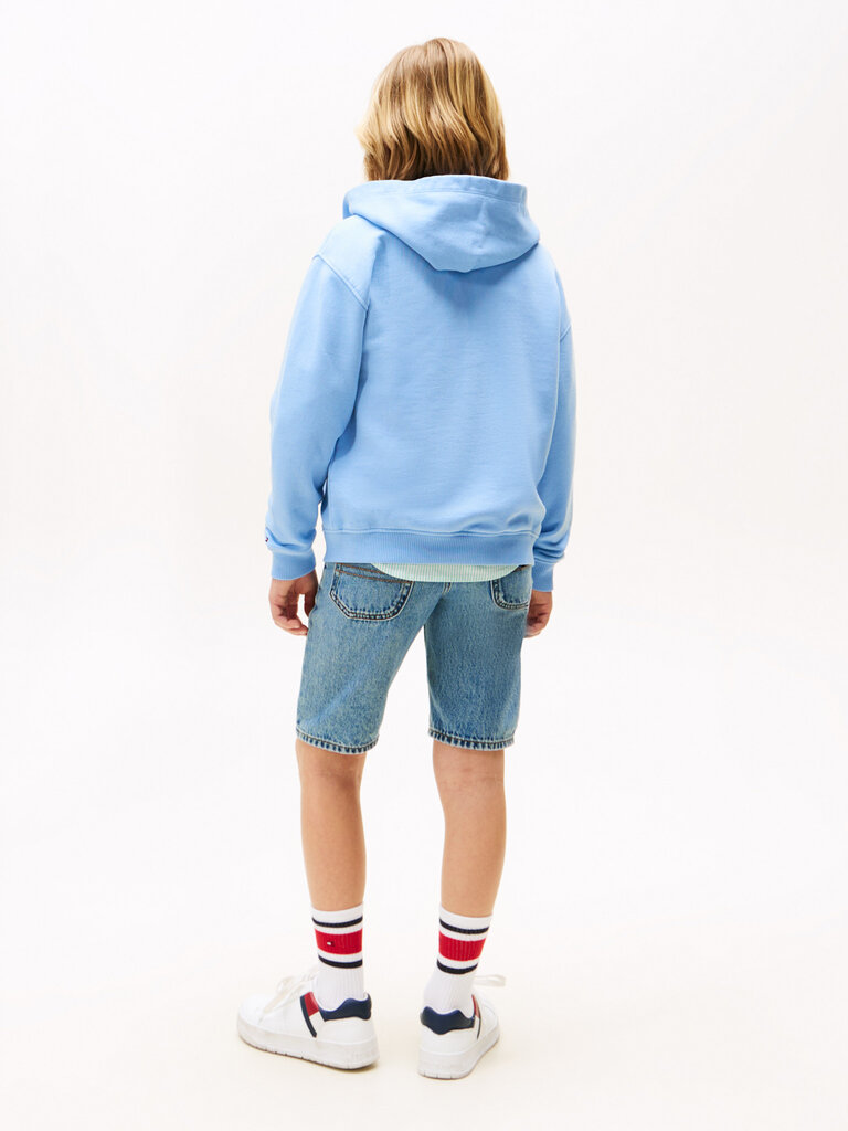 Tommy Hilfiger KB09750 Tonal flag emb zip hoodie C14 cloudy blue