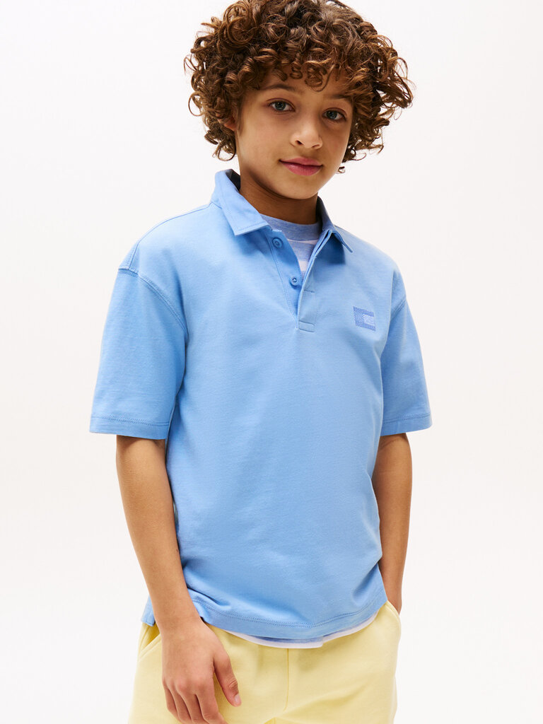 Tommy Hilfiger KB09801 Tonal flag emb Polo s/s C14 Cloudy blue