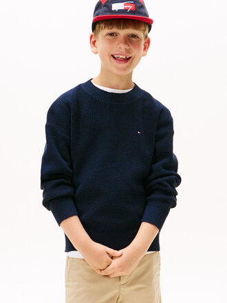 Tommy Hilfiger KB09756 Cotton texture sweater C1G dark navy