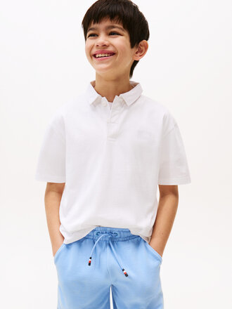 Tommy Hilfiger KB09801 Tonal flag emb Polo s/s YBR white