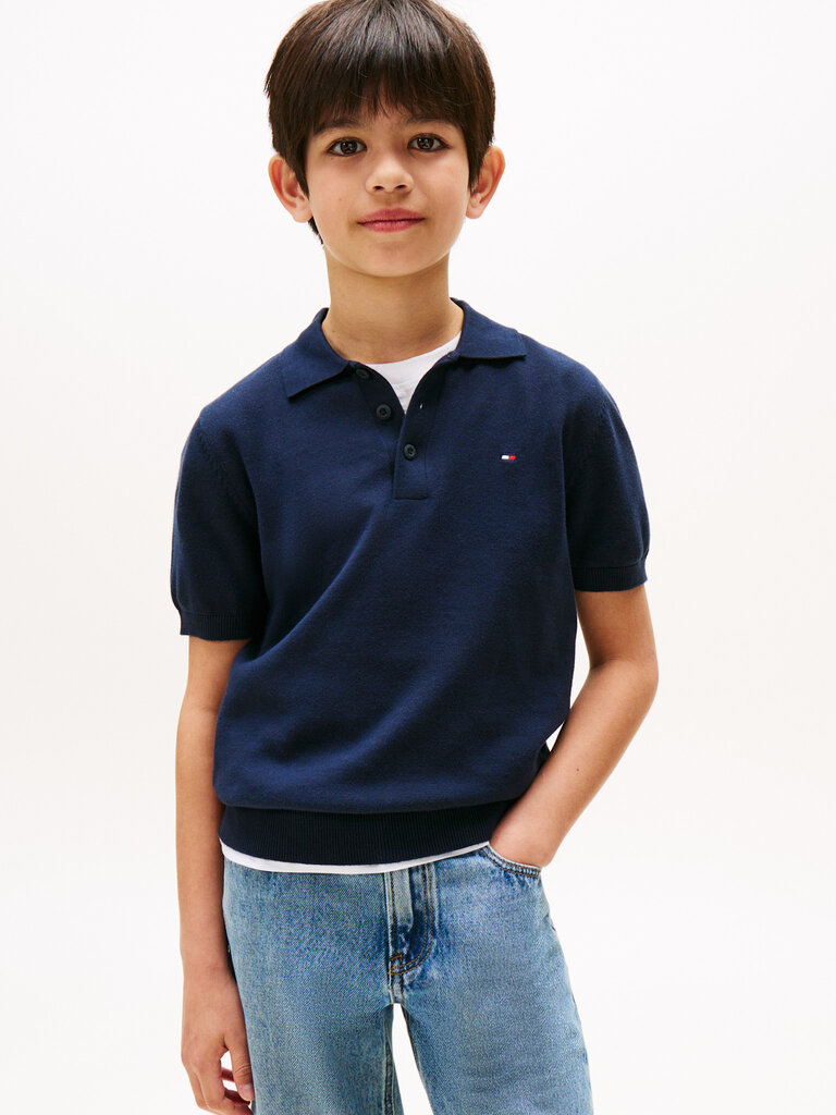 Tommy Hilfiger KB09754 Cotton polo sweater s/s C1G dark navy
