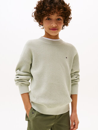 Tommy Hilfiger KB09756 Cotton texture sweater M1C misty sage