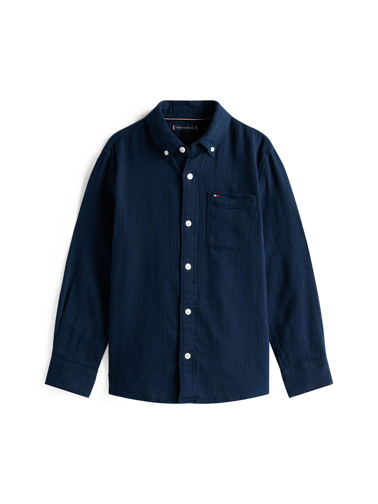 Tommy Hilfiger KB09687 Textured solid shirt l/s C1G dark navy