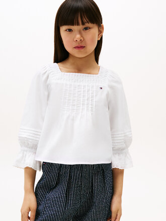 Tommy Hilfiger KG08617 Broderie anglaise blouse YBR white