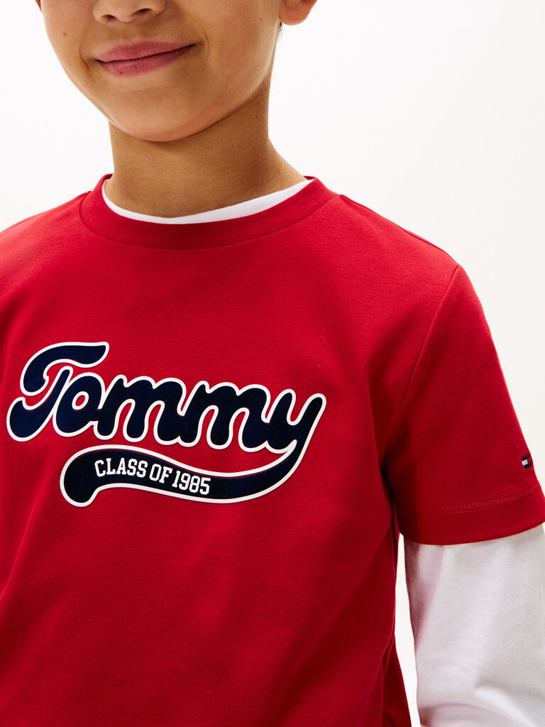 Tommy Hilfiger KB10118 Varsity interlock t-shirt XLD medium red