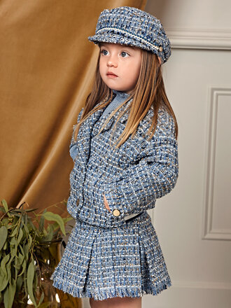 Abel & Lula 5520 Tweed skirt 004 sky blue