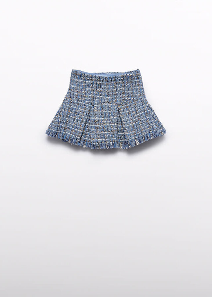 Abel & Lula 5520 Tweed skirt 004 sky blue